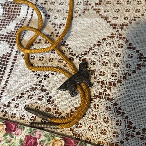 Gold Rope Necklace with Dog Pendant